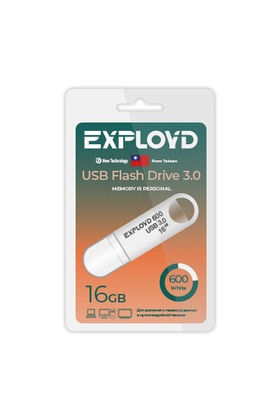 Накопитель USB 16Gb Exployd 600 White 3.0
