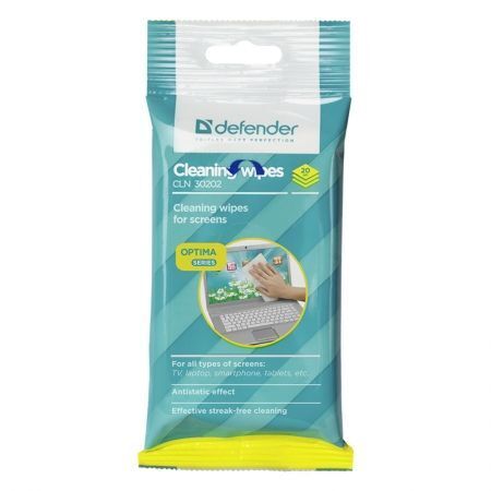 Салфетки Defender ECO для экранов, в мягкой упаковке 20шт (30202)