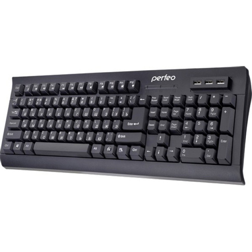Клавиатура Perfeo HUB-BIT Multimedia, USB, чёрная (PF-855-HUB)