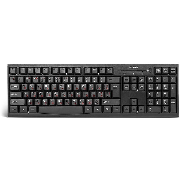 Клавиатура Sven Standard 304 ,USB+HUB, черная
