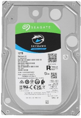 Жесткий диск SATA-3 10Тб Seagate SkyHawk AI [ST10000VE001], 7200 rpm, Cache 256MB