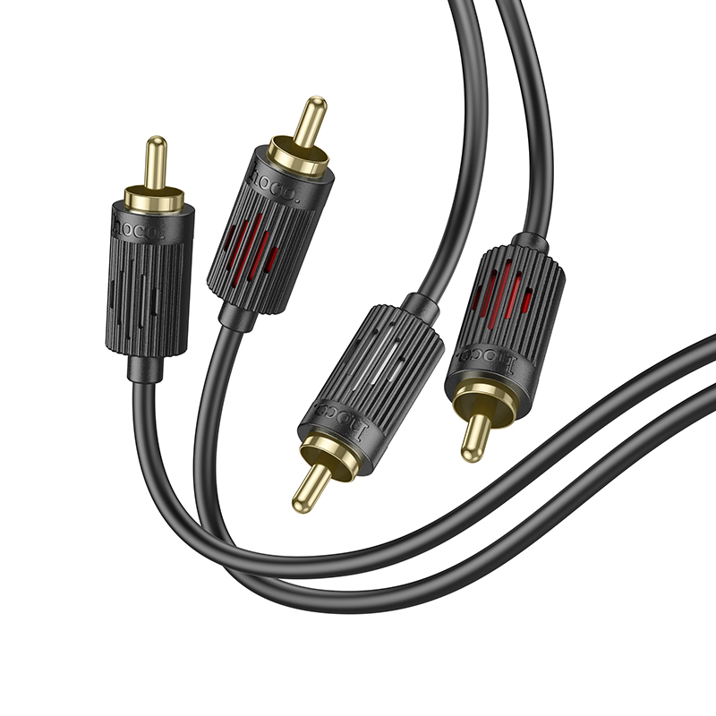 Кабель 2RCA - 2RCA (шт/шт) 1.5м Hoco UPA29, ПВХ, черный
