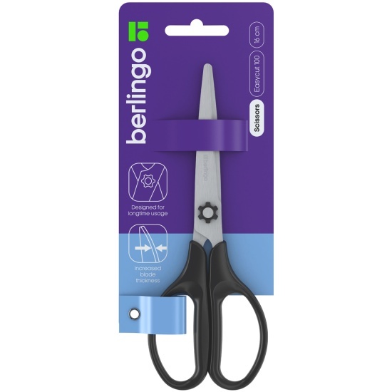 Ножницы 16cм Berlingo "Easycut 100", европодвес