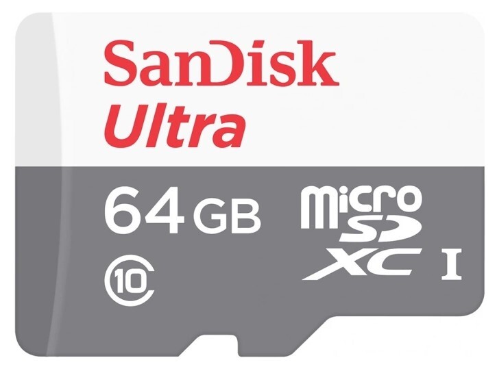 Карта памяти micro SD 64Gb SanDisk class 10 без адаптера UHS-I