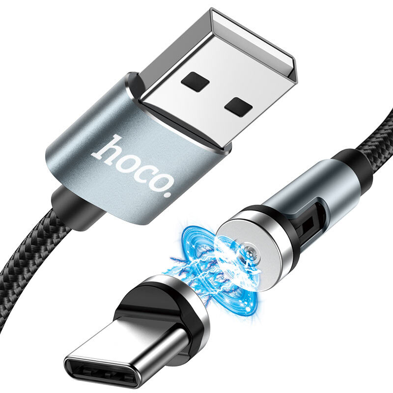 Кабель HOCO USB - Type-C U94 magnetic. 1.2 м, черный (38363) тканевая оплетка