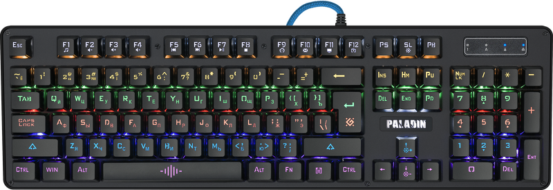 Клавиатура DEFENDER  Paladin GK-370L RU, механическая, радужная подсветка