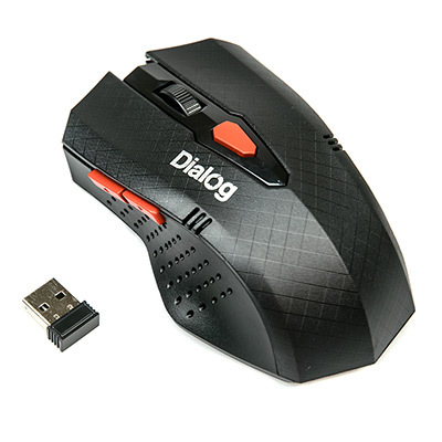 Мышь Dialog Pointer MROP-09U RF 2.4G Optical - 6 кн. USB, черная, беспроводная