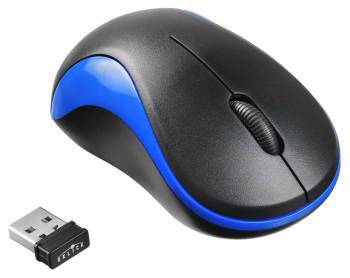 Мышь Oklick 605SW 1200dpi USB черный/синий, беспров.
